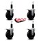 Service Caster 5'' Soft Rubber Swivel 1-1/8'' Expanding Stem Caster Set Total Lock Brake, 4PK SCC-EXTTL20S514-SRS-118-4 - alternate 2